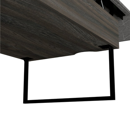 Lift Top Coffee Table, One Drawer, Two Legs, Carbon Espresso / Onyx
