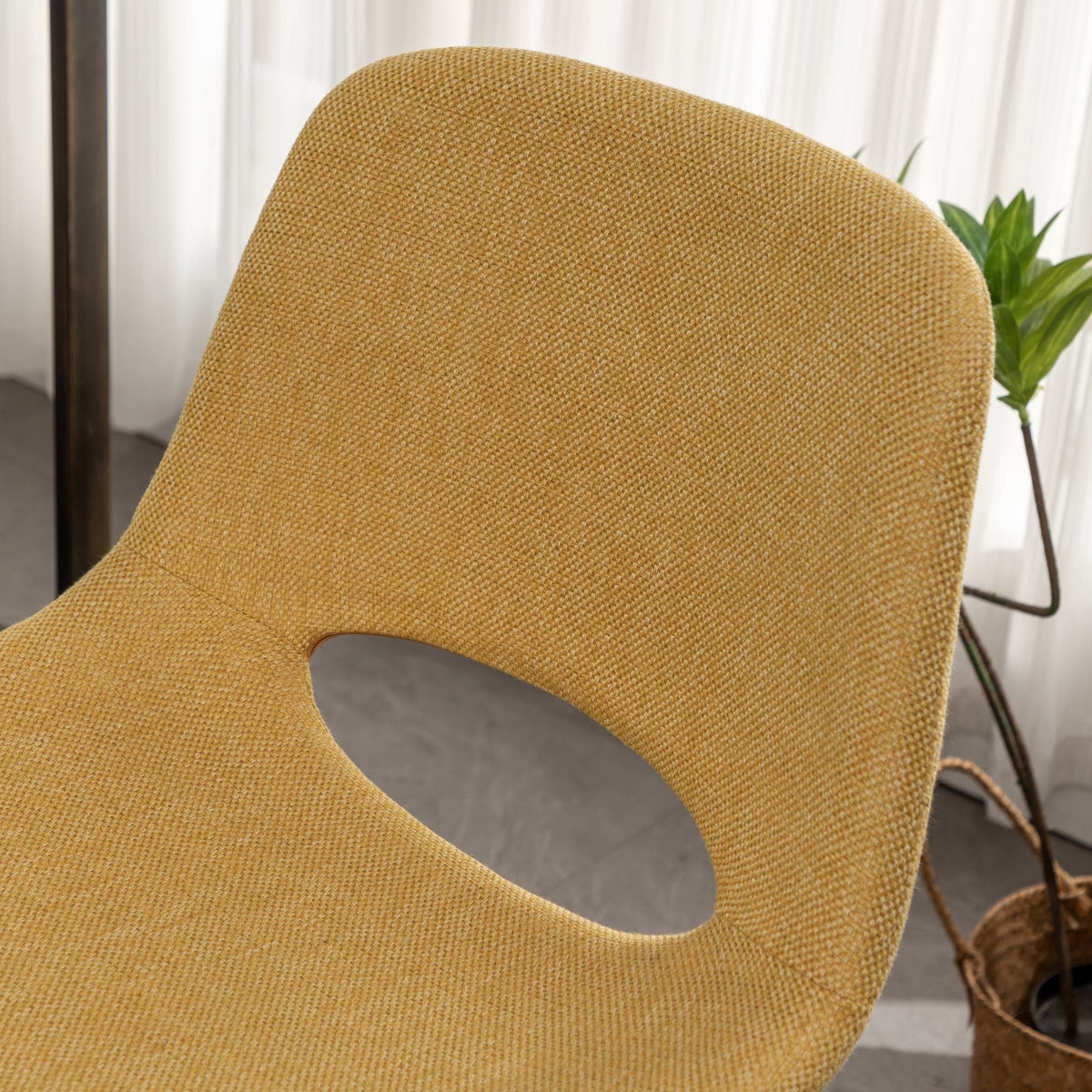 Porth Fabric Kitchen 28.25" Counter Height Stools, Set of 2, Yellow