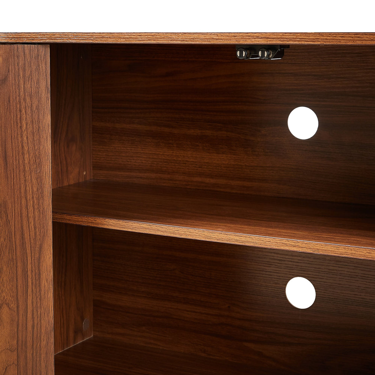 Sideboard Storage Cabinet TV Stand with wave pattern Buffet Cabinet Wooden Vertical Striped Cabinet for Kitchen/Bedroom/Entryway. Walnut