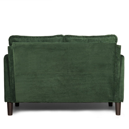 48" Soft Corduroy Loveseat Couch W/Soft Cushions,Side Storage Pocket,Sturdy Composite Board & Solid Wood Frame, High Rebound Sponge,Easy Assembly,Ideal for Living Room,Apartment,Dorm,Office.