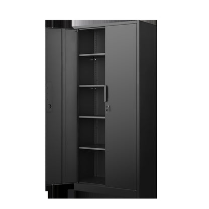 72-Inch 2-Door File Cabinet with Lock, 4 Adjustable Shelves, Heavy-Duty Steel Construction, for Commercial Office, Home Office, Legal Size & Letter File Storage, Organization Cabinet in Black