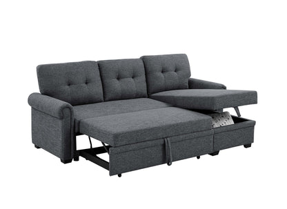 86" Linen Blend Upholstered Sleeper Sofa