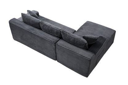 94.5" Cloud Modular Sectional Sofa Couch with L-Shape Chaise, Modern Minimalist Upholstered Couches, Deep Seat Corner Couch – Model W5515P479903