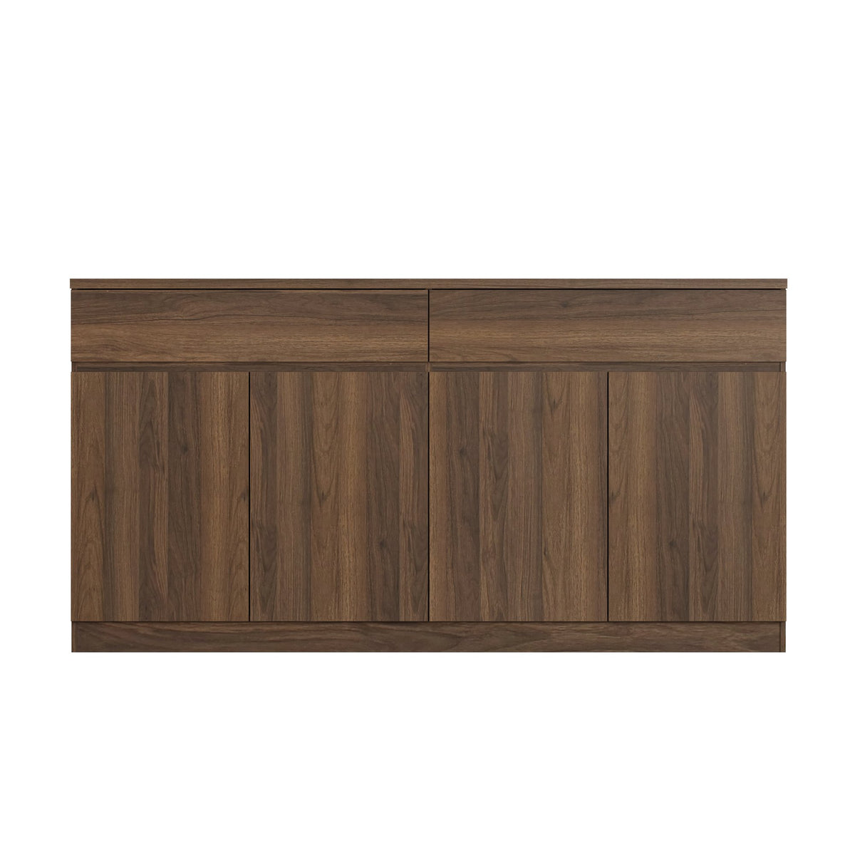 63.1" Sideboard Buffet Cabinet with Storage,Large Kitchen Storage Cabinet with 2 Drawers and 4 Doors, Wood Coffee Bar Buffet Table for Kitchen Dining Room, Walnut