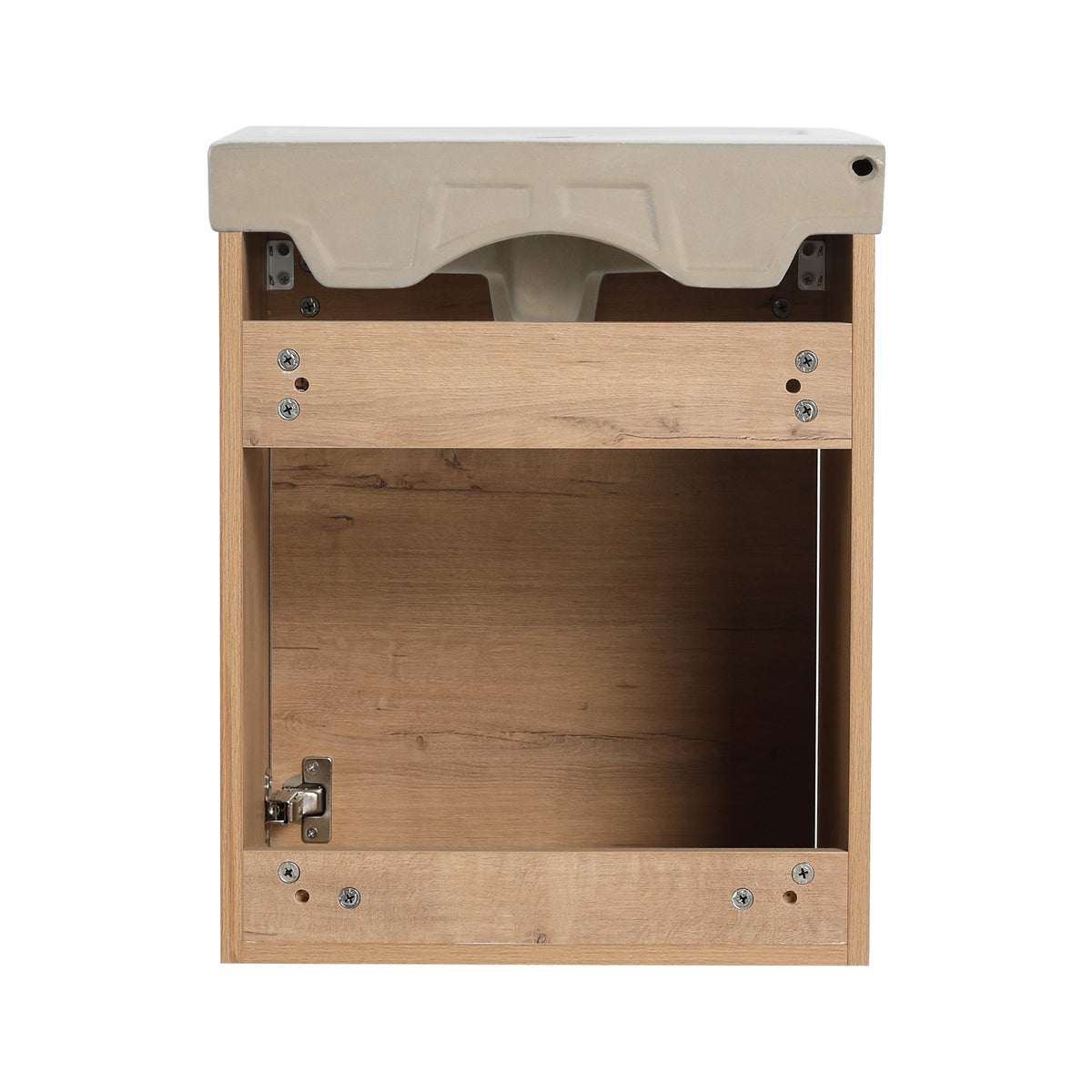 18'' Floating Wall-Mounted Bathroom Vanity with Ceramic Sink & Soft-Close Cabinet Door, For Small Bathroom