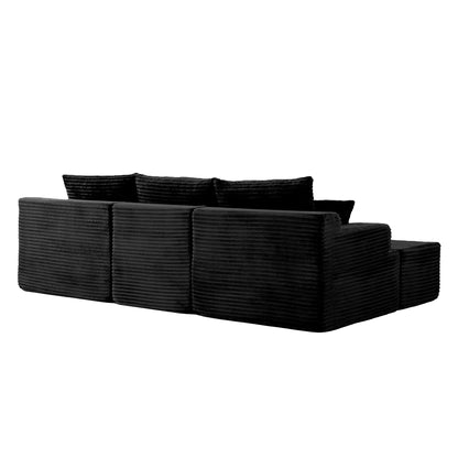 131" Oversized Cloud Boneless Sofa with 2 Ottoman