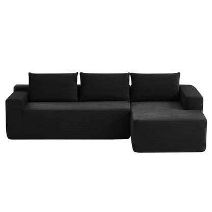 104" Cloud Sectional Sofa with L-Shape Chaise and Side Pockets, Modern Modular Design, with side pockets, Upholstered Couch