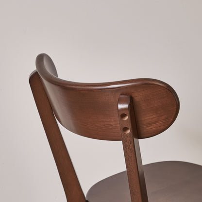 (Set of 2 pcs) Dining chair wooden Premium grade rubber wood natural wood made in Southeast Asia 100% solid wood chair table chair wooden living room chair simple and natural 46*37*76 cm