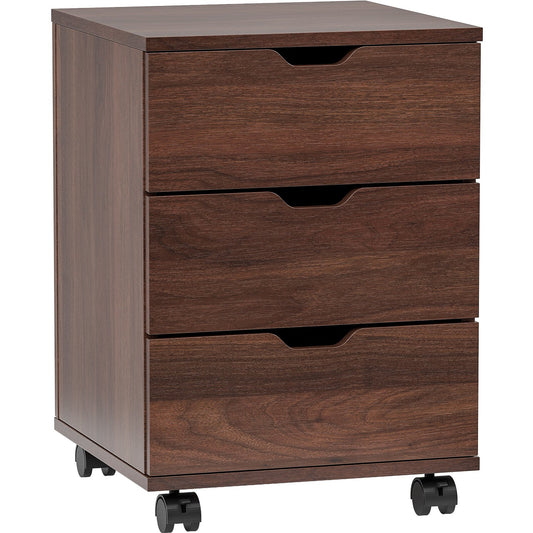 3-Drawer Vertical Filing Cabinet Rolling Wood Mobile File Cabinets Under Desk for Home Office with Casters (Fully Assembled)