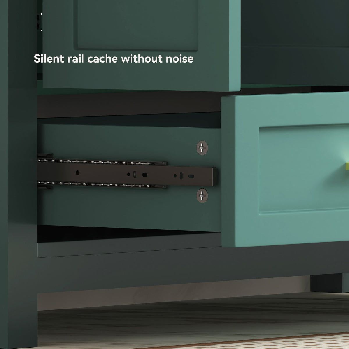 48" Green Bathroom Vanity with Resin sink Combo, Abundant Storage Cabinet -4 Soft close doors and 4 drawers