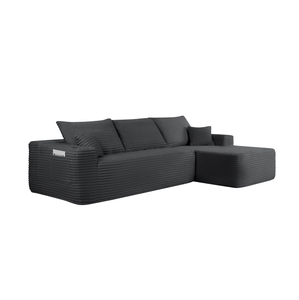 108" Cloud Sectional Sofa with L-Shape Chaise and Side Pockets, Modern Modular Design, Deep Seating, Upholstered Couch