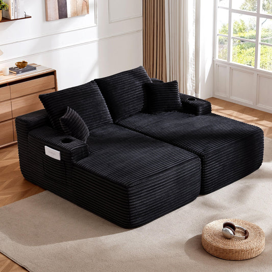 69" Cloud Sectional Couch, L-Shape Chaise with R-Shape Chaise with Deep Seat and Comfortable 2 Seater Couch for Modern Living Room