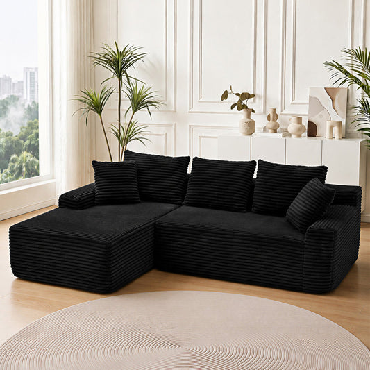 95" Sectional Couches for Living Room Cloud Couch Sofa with L-Shape Upholstered Boneless Couchs Modern Modular Sectional Couch with Chaise