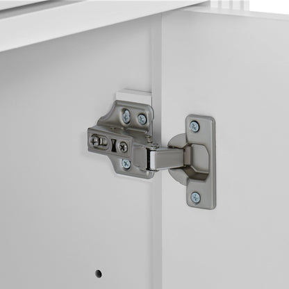 27.8" Modern Bathroom Vanity Set with Reinforced Legs & Painted Surface, Mid-Century Freestanding Bathroom Vanity Sink with Storage, High-end Restroom Vanity Cabinet with Flip-top Drawer&Metal Handles