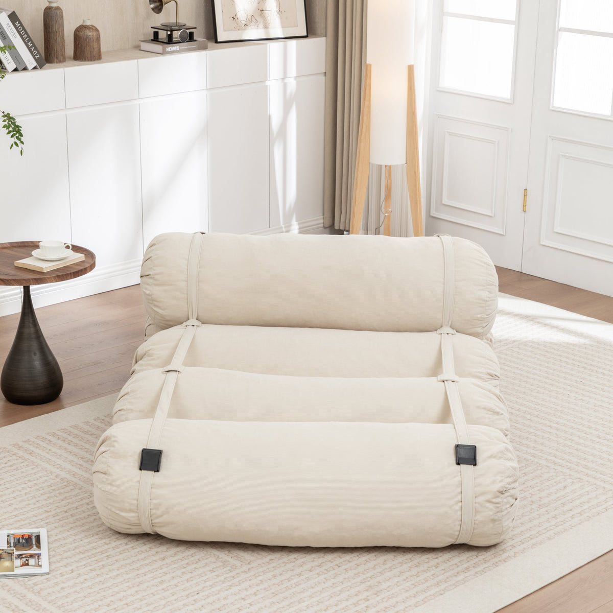 Adjustable Floor Sofa, Corduroy Lazy Sofa with Adjustable Straps for Versatile Configurations, Multi-Person Leisure Chair, Bedroom and More