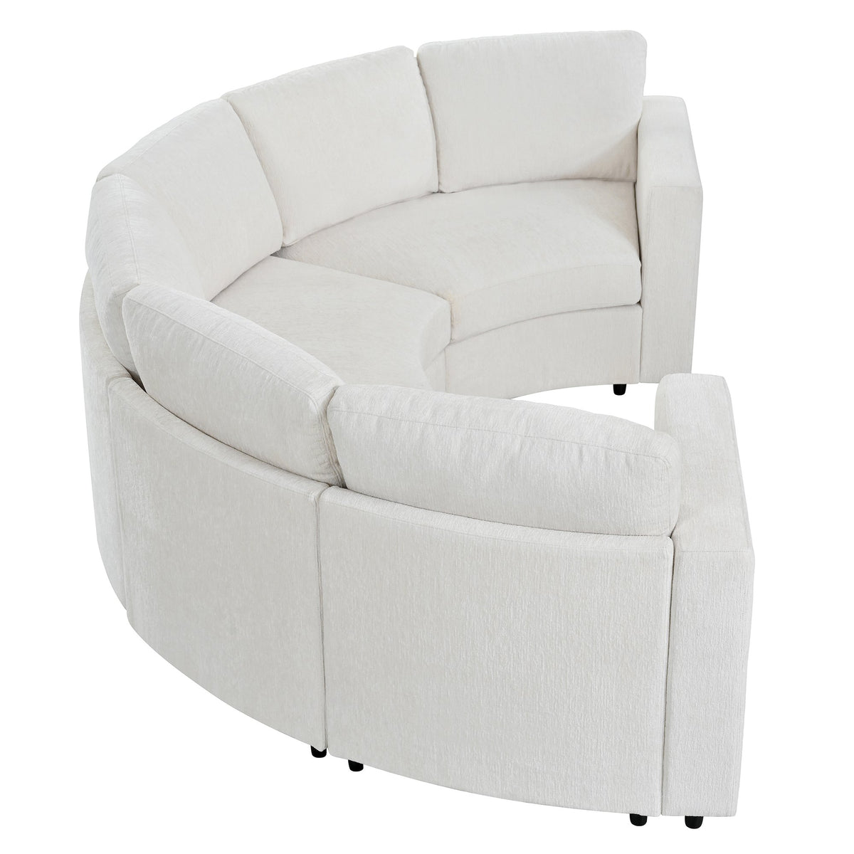 109.4'' Curved Modular Sectional Sofa, 3 Seat Semi Circular Chenille Couch with Deep Seating, Modern Round Sofa with Soft Upholstery, Contemporary Conversation Sofa for Living Room & Apartment