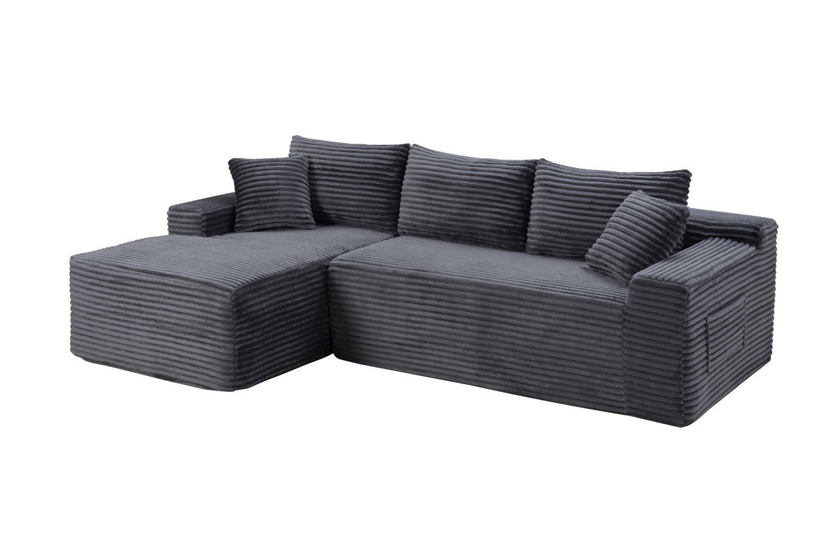 106.3" Cloud Modular Sectional Sofa Couch with L-Shape Chaise, Modern Minimalist Upholstered Couches, Deep Seat Corner Couch – Model W5515S00036