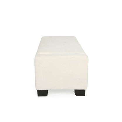 50" Ottoman Bench in Textured Fabric, Rectangular Design with Hinged Lid for Seating, Footrest, and Hidden Storage, Perfect, or Entryway