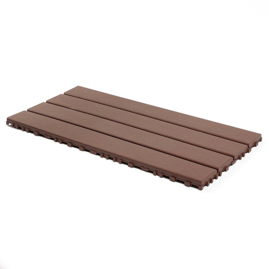 22 pieces of  outdoor terrace deck tiles, DIY interlocking decking floor tiles, easy to install patio tiles, suitable for indoor and outdoor balcony backyard poolside ,Brown