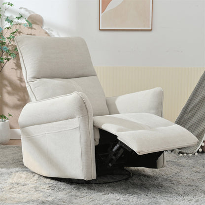 360° Swivel Rocker Recliner Chair, Swivel Nursery Rocking Chair w/Pull Ring, Glider Chair, Modern Rocking Swivel Recliner Chair