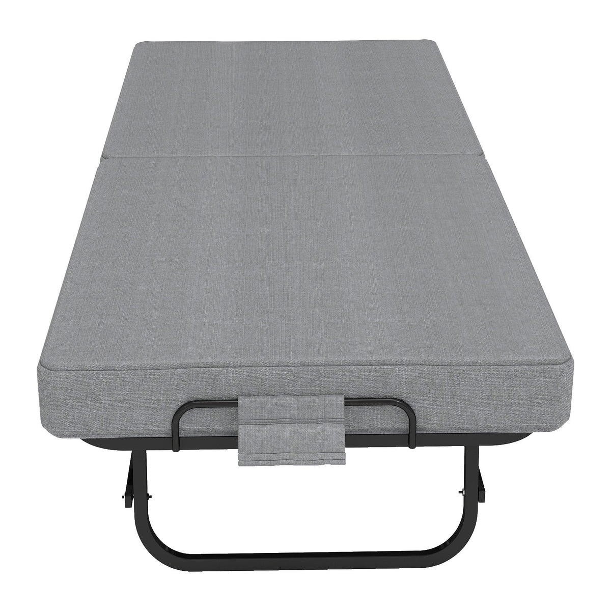 75" Folding Bed with Memory Foam Mattress, 4 Lockable Wheels Portable & Space Saving, Reinforced Steel Frame Quietly Supports 450 lbs, Folds Upright – Essential for Small Apartments & Guest Rooms