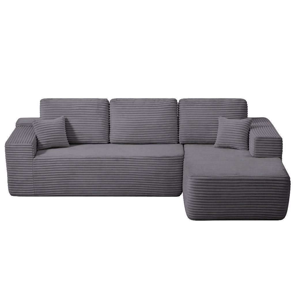 104" Cloud Sectional Sofa with L-Shape Chaise and Side Pockets, Modern Modular Design, Deep Seating, Upholstered Couch – Model W3975S00034