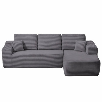 104" Cloud Sectional Sofa with L-Shape Chaise and Side Pockets, Modern Modular Design, Deep Seating, Upholstered Couch – Model W3975S00034
