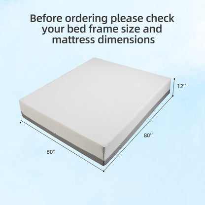 12-Inch Premium QUEEN Mattress - Premium 4-Layer Foam Sofa & Mattress - Japanese Design & Manufacturing, Ultra-Breathable, Eco-Friendly