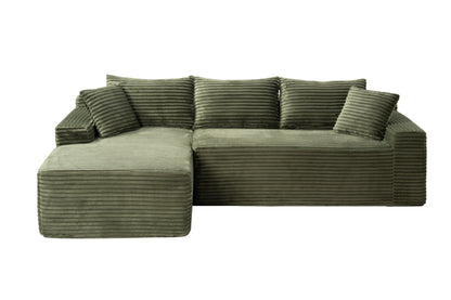 94.5" Cloud Modular Sectional Sofa Couch with L-Shape Chaise, Modern Minimalist Upholstered Couches, Deep Seat Corner Couch – Green