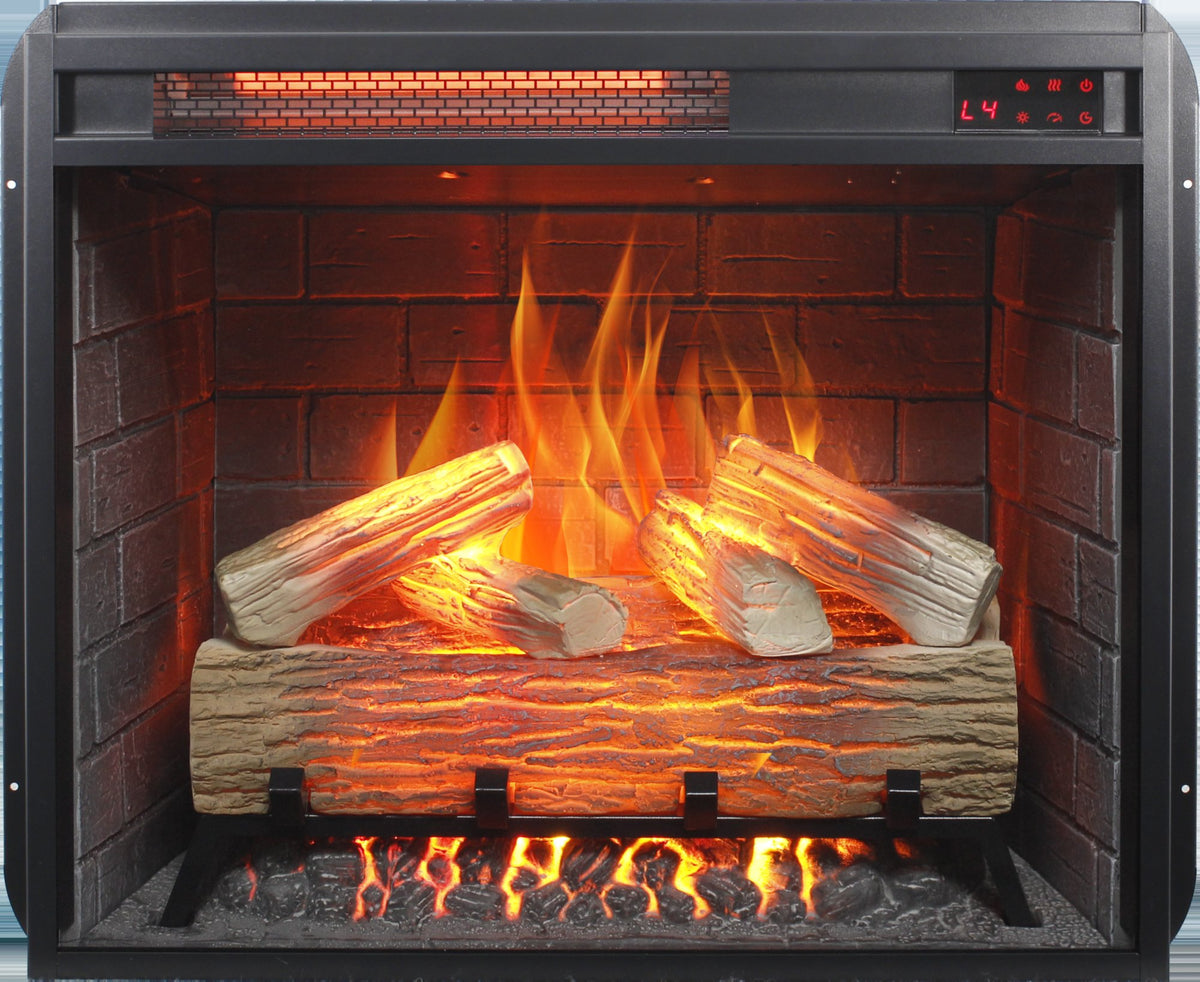 23 inch Infrared  heating electric fireplace insert, with log set & realistic flame, remote control with timer, overheating protection