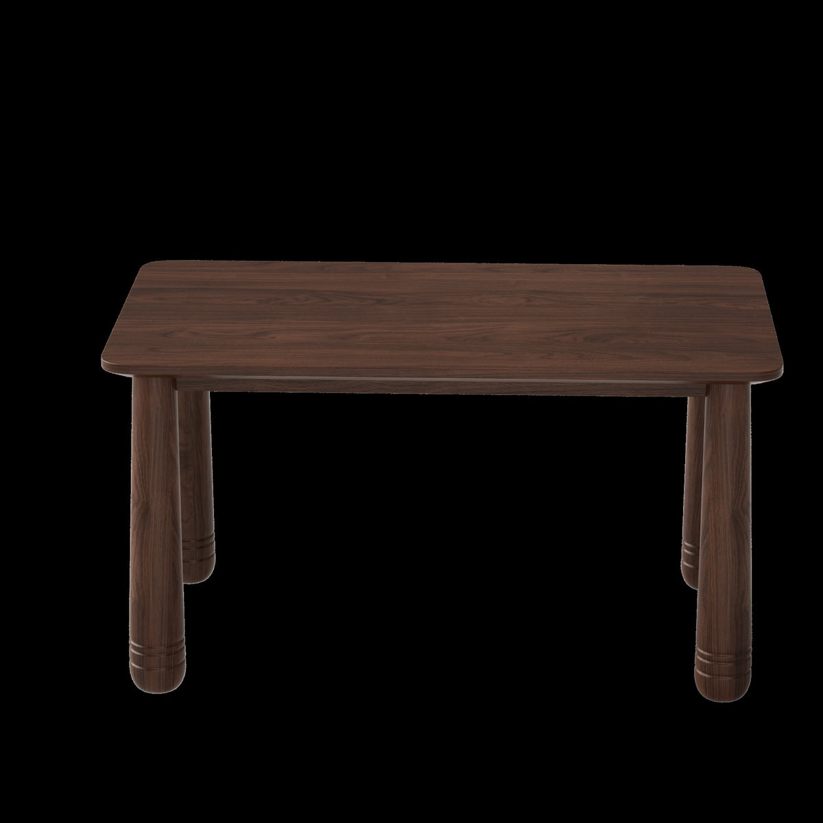 63" Solid Wood Dining Table Set with 4 Upholstered Chairs, Farmhouse Dinner Table Set of 5 Piece with Walnut Finish & Beige Chenille Seats, Heavy-Duty Support up to 1000 lbs, Easy Assembly