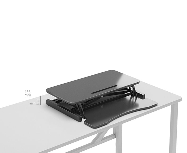 32 Inch Desk Converter, Height Adjustable Sit to Stand Riser, Dual Monitor and Laptop Workstation with Wide Keyboard Tray BACK-TO-SCHOOL - Black