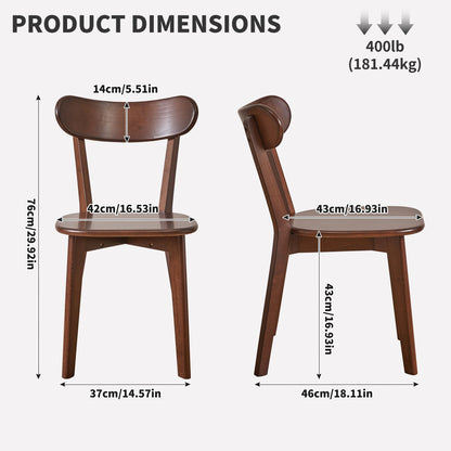 (Set of 2 pcs) Dining chair wooden Premium grade rubber wood natural wood made in Southeast Asia 100% solid wood chair table chair wooden living room chair simple and natural 46*37*76 cm
