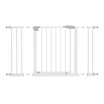 29.5-44.1" Wide Baby Gate for Stairs, Dog Gate Indoor for Doorways, No Drilling Pressure Mounted Pet Gates for Kids, Easy Walk Through Safety Gate, White