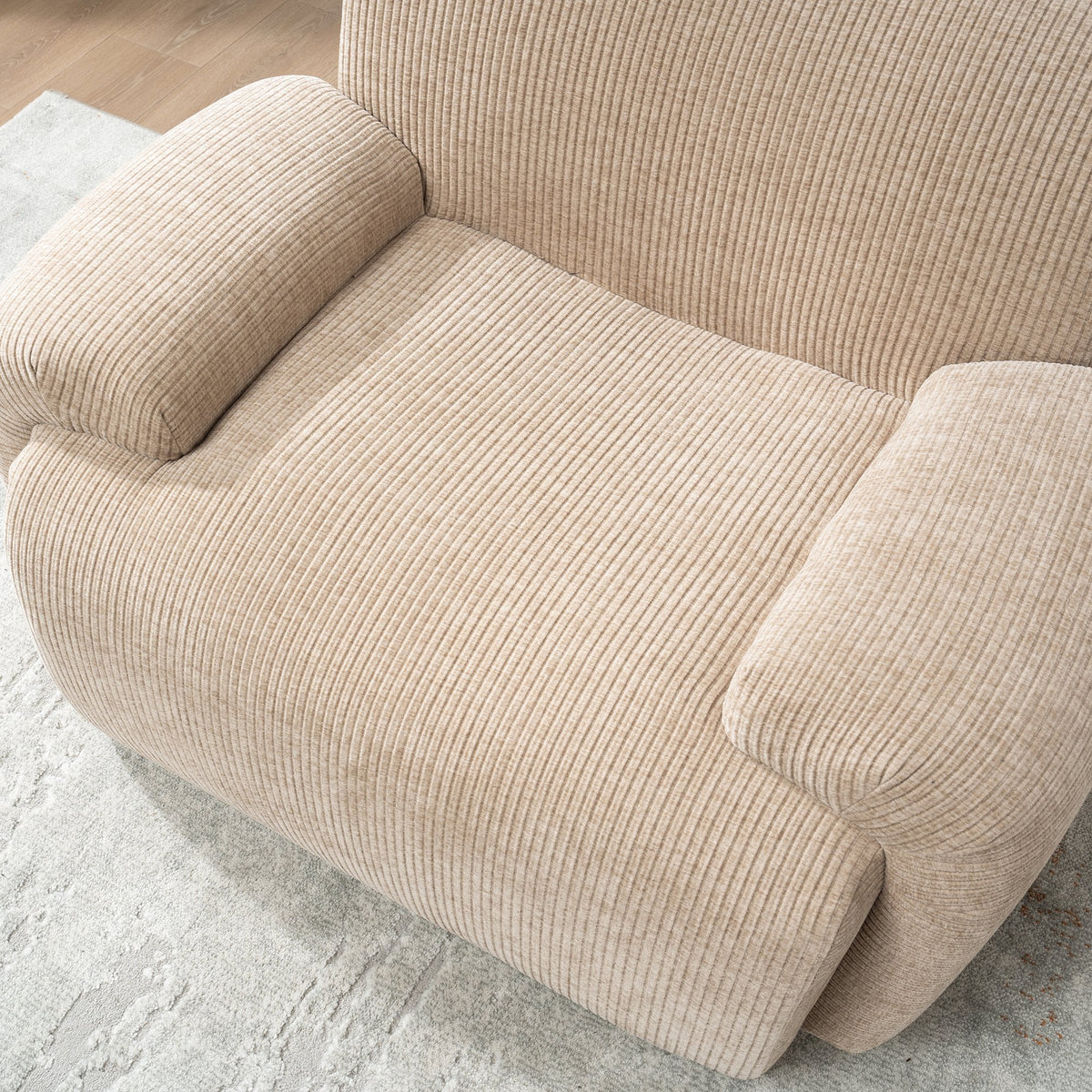 42" Wide Modern Upholstered Chenille Vertical Stripes Accent Chair, Boneless Single Sofa Chair