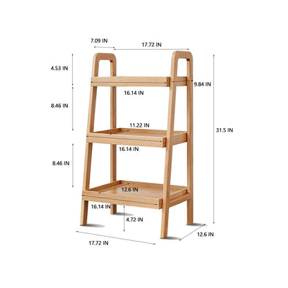 Beech Wood Storage Bench, 3-Tier Shoe Rack, Premium Organizer