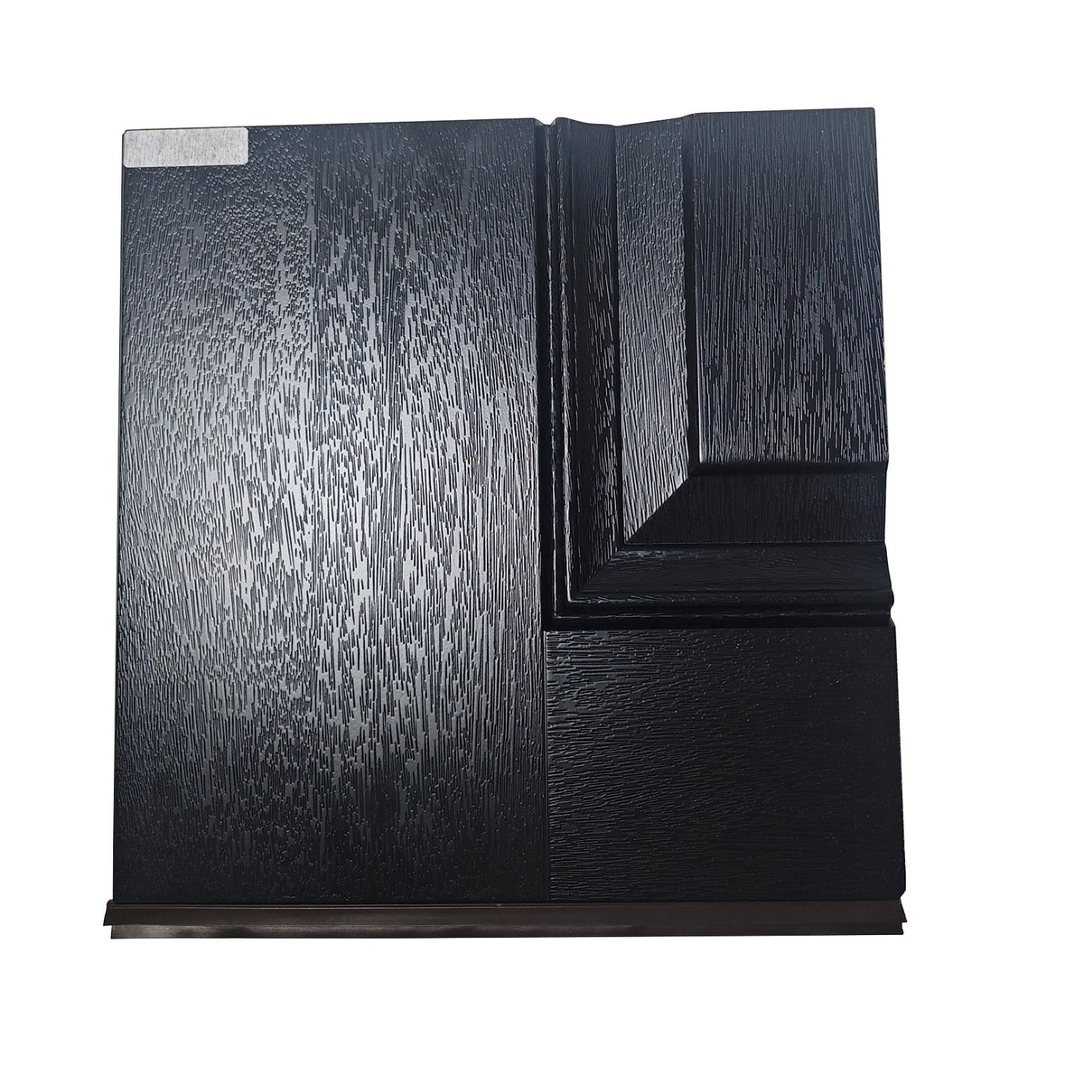 36 x 80 Inch FRP Entry Door with Frosted Glass - Contemporary Style for Home's Front Entrance, Left Hand Inswing, Black Finished Fiber Reinforced Panel Door