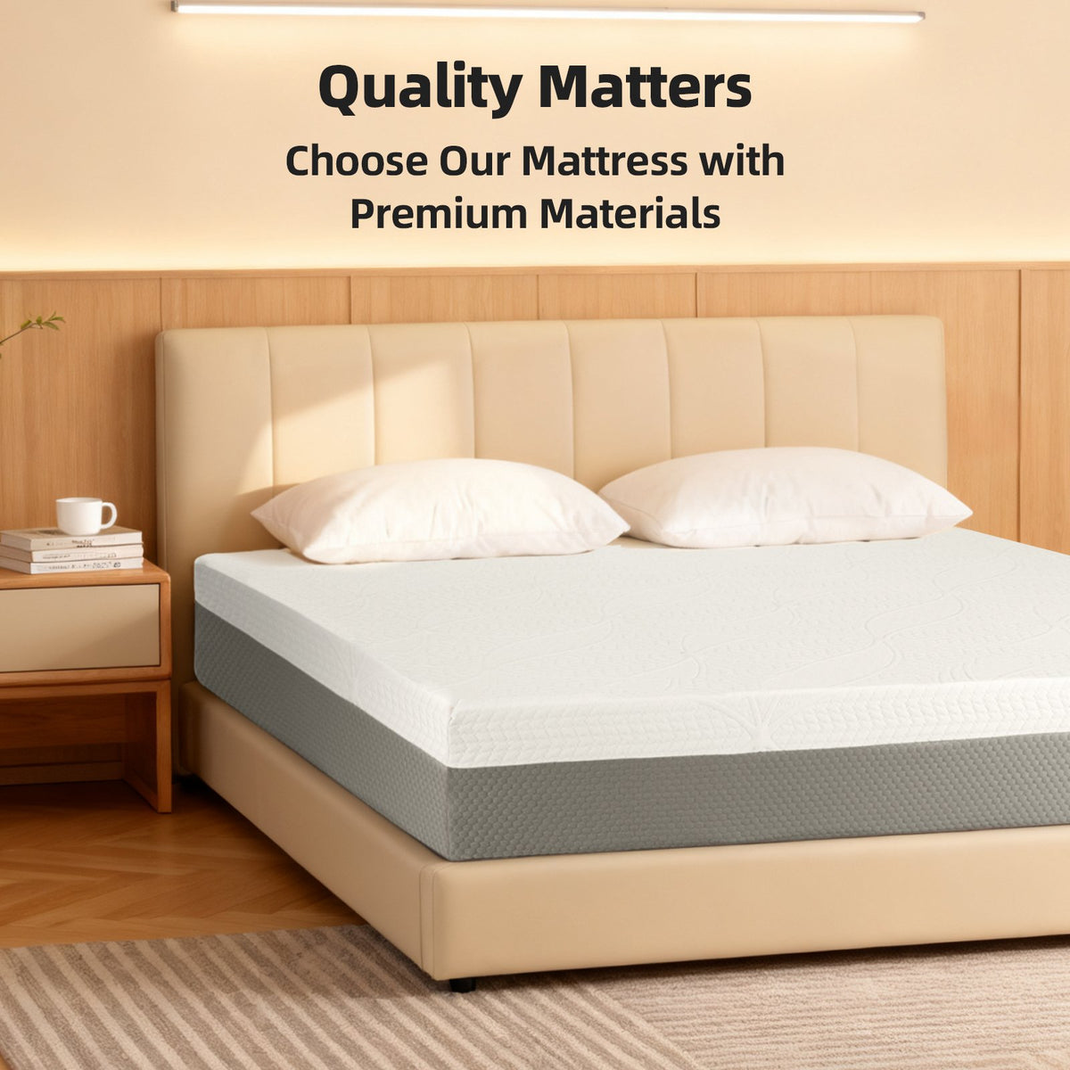 12-Inch Premium QUEEN Mattress - Premium 4-Layer Foam Sofa & Mattress - Japanese Design & Manufacturing, Ultra-Breathable, Eco-Friendly