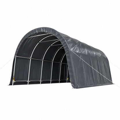 13x20 FT Arched Carport, Heavy Duty Outdoor Garage with Galvanized Steel Frame & 180G PE Tarp, Waterproof & UV Resistant – For Car, SUV, Truck, Boat, Party, Storage