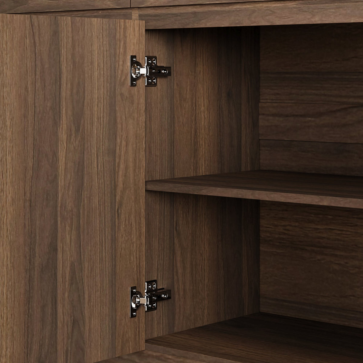63.1" Sideboard Buffet Cabinet with Storage,Large Kitchen Storage Cabinet with 2 Drawers and 4 Doors, Wood Coffee Bar Buffet Table for Kitchen Dining Room, Walnut