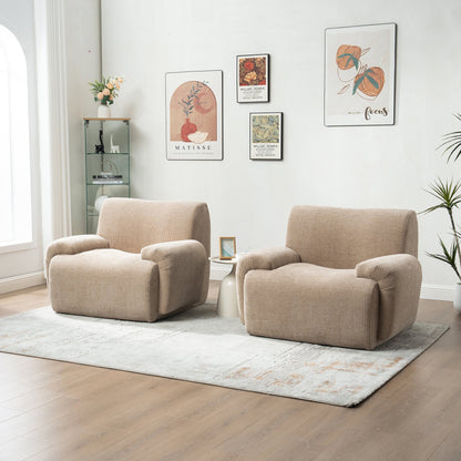 42" Wide Modern Upholstered Chenille Vertical Stripes Accent Chair, Boneless Single Sofa Chair