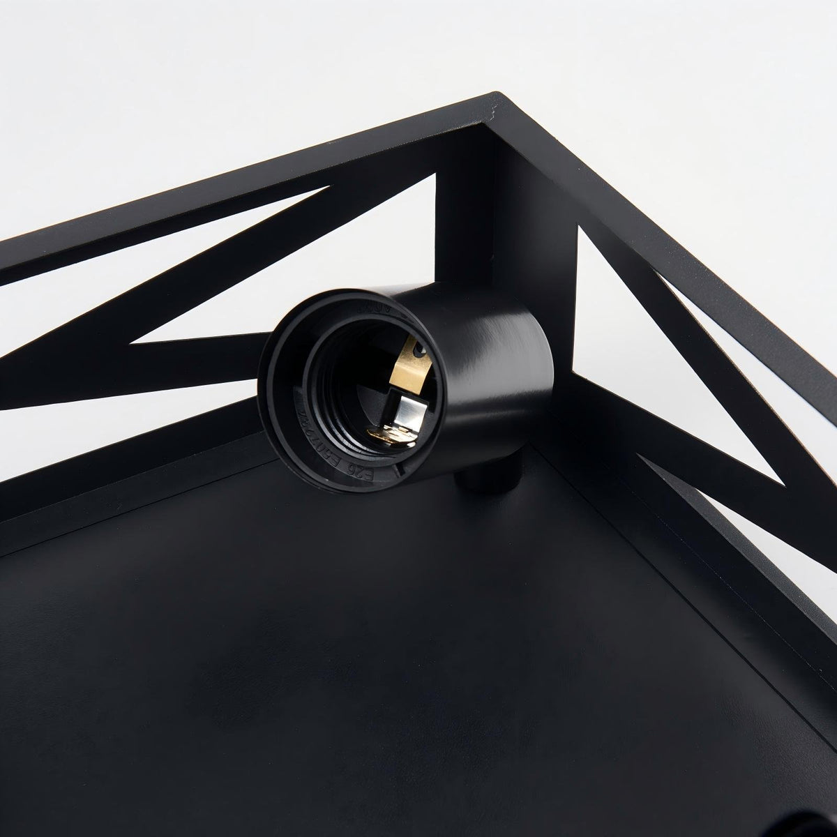 6-Light Matte Black Farmhouse Square Flush Mount Ceiling Light, Vintage Hollow Geometric Iron Cage Ceiling Lamp, Industrial Close to Ceiling Lighting for Dining Room, Bedroom-1 Pack(No light bulb)