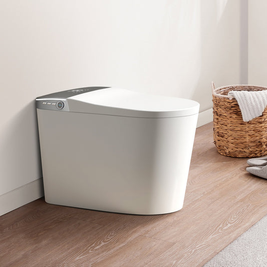 18.9"H Smart Toilet, Uvc Light, Heated Seat, Wireless Remote Control, Air Dryer, Auto-Flush, Multifunctional, Floor Mounted Toilet