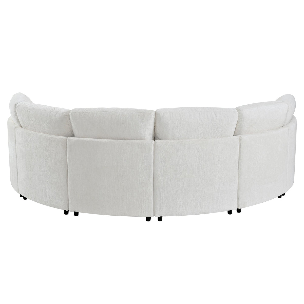 109.4'' Curved Modular Sectional Sofa, 3 Seat Semi Circular Chenille Couch with Deep Seating, Modern Round Sofa with Soft Upholstery, Contemporary Conversation Sofa for Living Room & Apartment