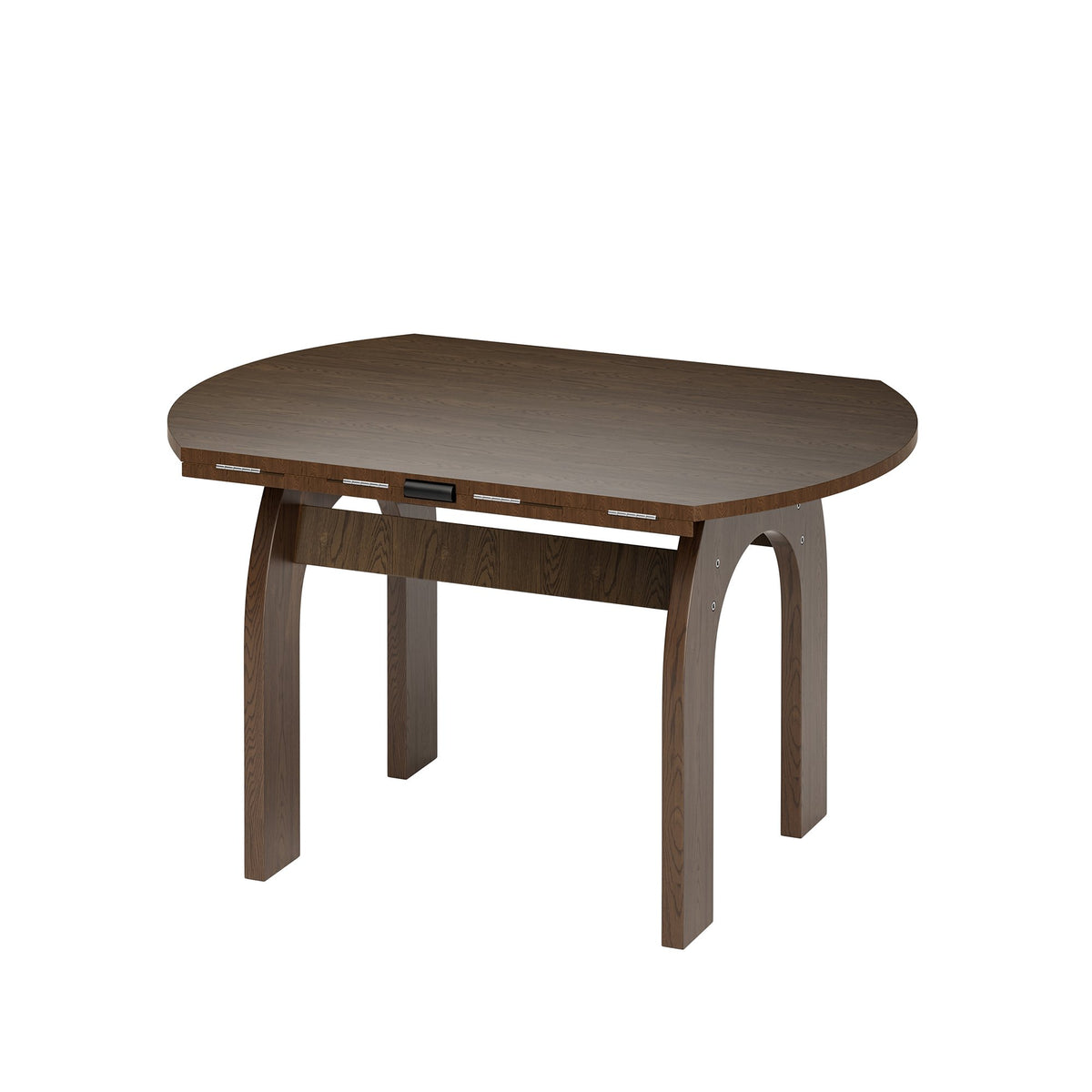 51.2" Solid Wood Extendable Dining Table, Converts Oval to Round with Walnut Finish, Sturdy Arch-Shaped Legs & Drop Leaf Design, Farmhouse Kitchen Table for Small Spaces, Easy Assembly