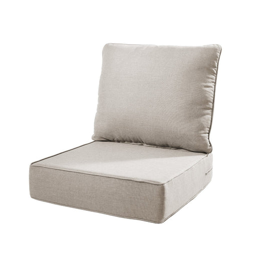 6" Thicker Outdoor Chair Cushion-24"x22"x6" Waterproof Patio Furniture Cushions with Removable Cover 28D High Density Sponge Filling Thicken Outdoor Patio Cushions-Beige