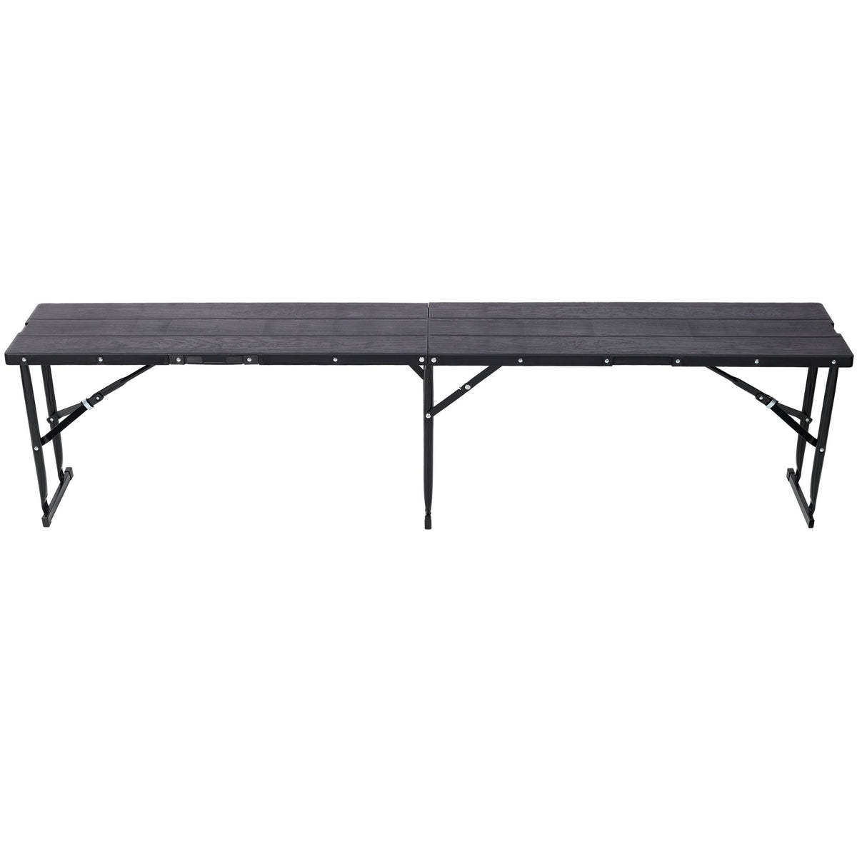 70Inch Portable Folding Picnic Table Set with 2 Benches,3‑Piece Indoor Outdoor Folding Furniture Set,Wood Grain Tabletop for Camping,Backyard Party,Picnic,Wedding Gatherings,Black
