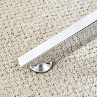 39.37" Rectangular Clear Tempered Glass Coffee Table, Stylish Design with Silver Chrome Plated Metal Legs