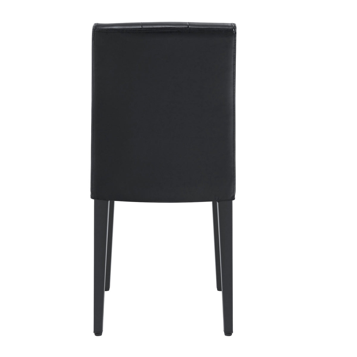 4-pack black PU dining chairs: ergonomic buckle backrest, 35 inches high, black metal legs
