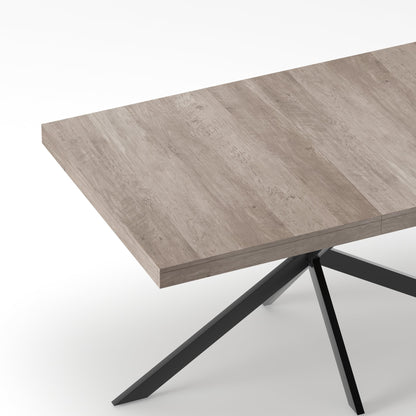 55.11'-70.86'Retro Rectangular Stretch Dining Table, Grey Carole Top With Same Color Embossed Center Plate, With Storage Box, kitchens
